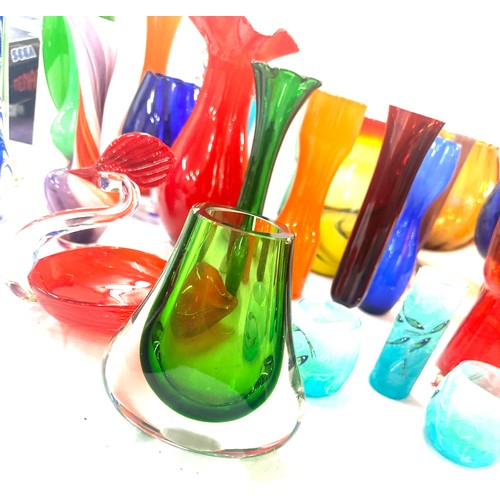 161 - Selection of coloured glassware to include vases, jugs etc