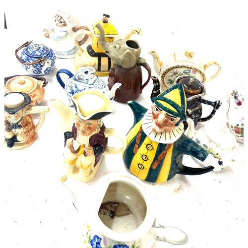 167 - Selection of porcelain teapots, novelty etc