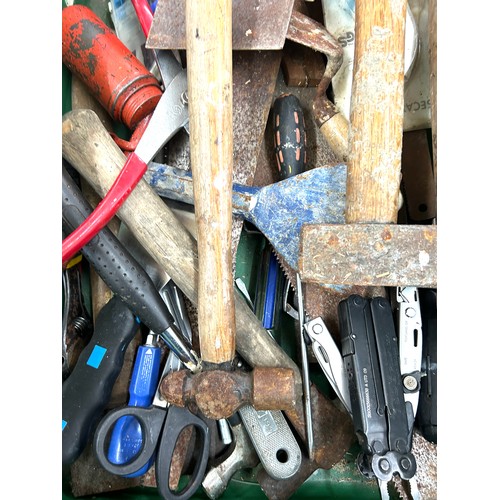 153 - Large selection of tools to include hammers, chisels, battery chargers, spanners etc