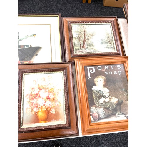 155 - Selection framed prints, oil on board, various scenes various sizes, arts to include Robert Cox etc ... 