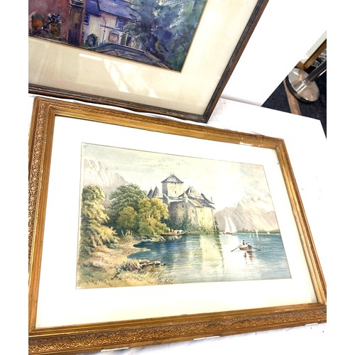 26 - 3 vintage framed watercolours all signed by various artists to include Emily, Ross and Florence Brad... 