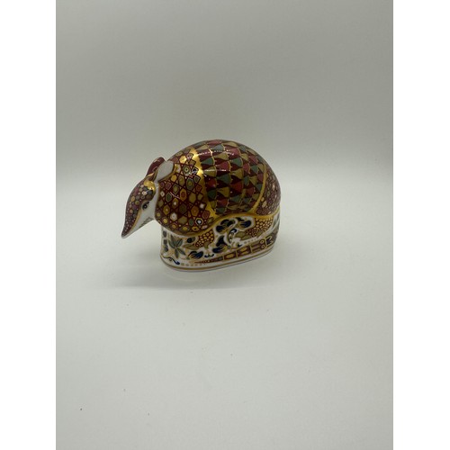 428 - A Royal Crown Derby paperweight, Armadillo, gold stopper, red printed marks and Royal Crown Derby st... 