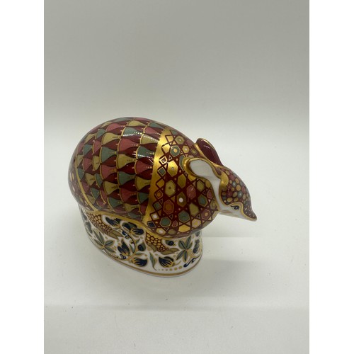 428 - A Royal Crown Derby paperweight, Armadillo, gold stopper, red printed marks and Royal Crown Derby st... 