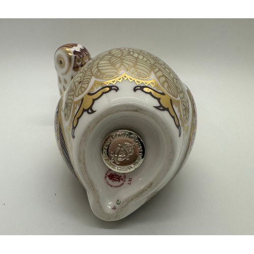 420 - Two Royal Crown Derby paperweights, Barn Owl, 11cm high, designed by John Ablitt and Owlet, an Exclu... 