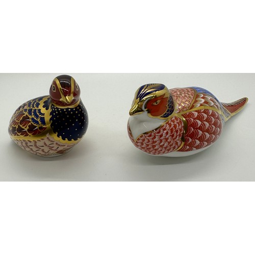 421 - Two Royal Crown Derby paperweights - Partridge, number 4,445 of a limited edition of 4,500, hand sig... 