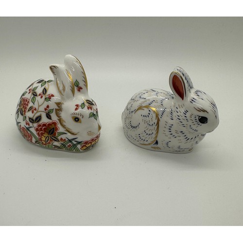 422 - Two Royal Crown Derby paperweight, Meadow Rabbit and Bunny, both exclusive to the Royal Crown Derby ... 