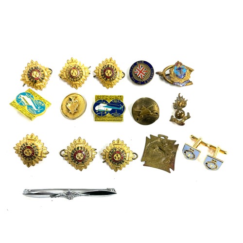 469 - Selection of military sweetheart brooches, russian pins, stamping etc