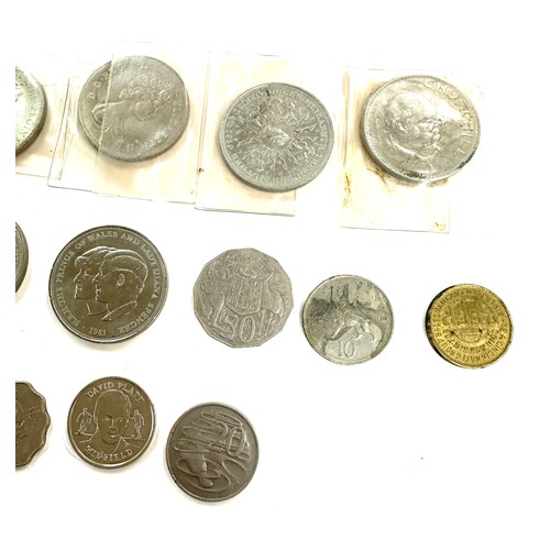 516 - Large selection of commemorative coins, australian etc