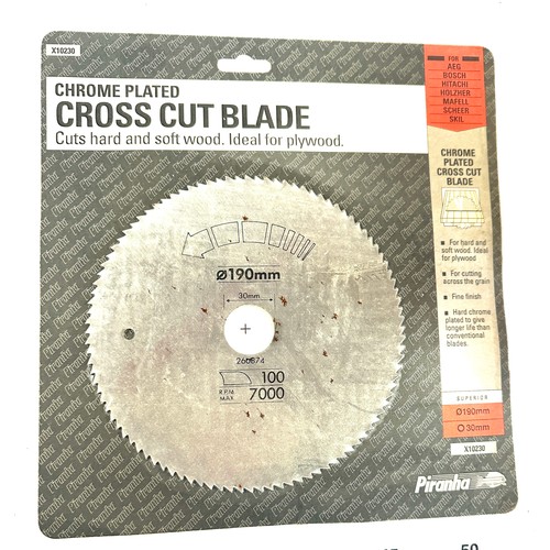 361 - Large selection of brand new Chrome plated cross cut blades 190mmx30mm approx 23 blades