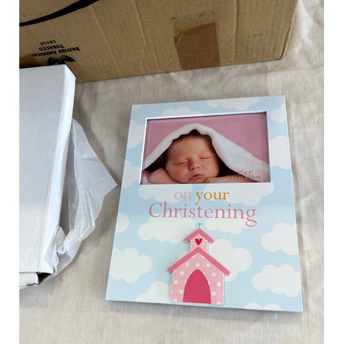 184 - Selection of photo frames to include 15 Brand new on your christening day photo frames, size 4 x 6in... 