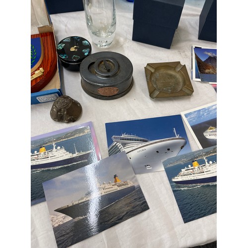 174 - Selection of miscellaneous includes cruise memorabilia, ash tray etc