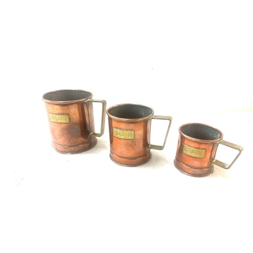 116 - Set of vintage copper grain cups