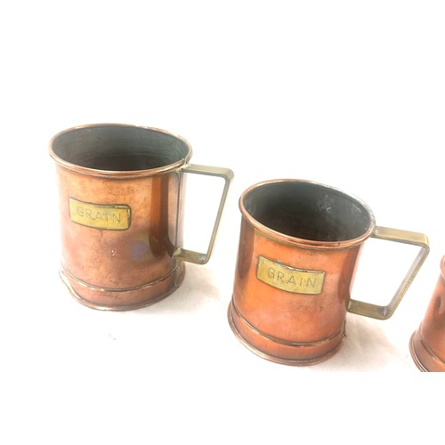 116 - Set of vintage copper grain cups