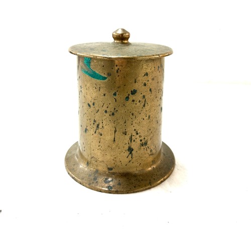 111 - Tobacco jar, possibly trench art