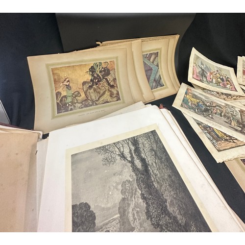 67 - Large selection of vintage and later prints includes Edward Dulac, Rowlandson, a picture by H.H clea... 