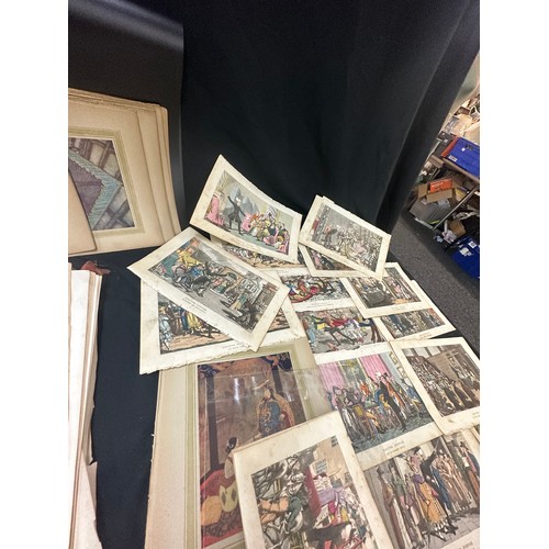 67 - Large selection of vintage and later prints includes Edward Dulac, Rowlandson, a picture by H.H clea... 