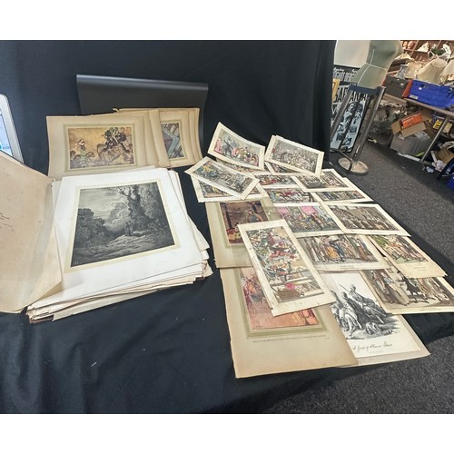 67 - Large selection of vintage and later prints includes Edward Dulac, Rowlandson, a picture by H.H clea... 