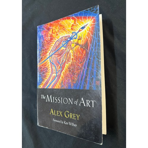 386 - Large Alex Grey signed print with a signed alex grey book, print measures approximately 48 inches by... 