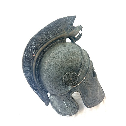 214 - Vintage Corinthian wooden helmet 18 inches tall