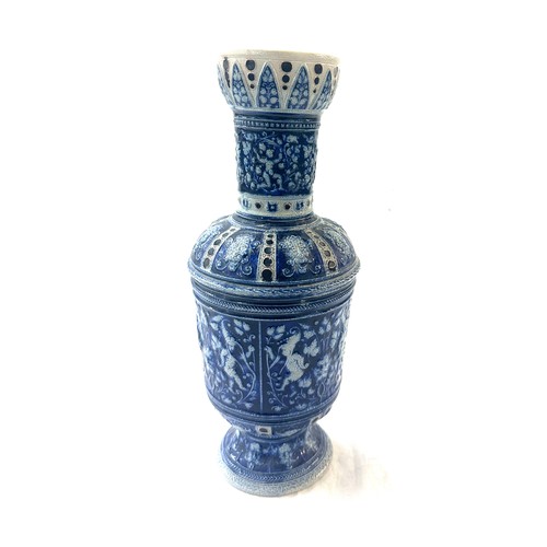 624 - Mid 19th century german gothic revival westerwald vase 13 inches tall