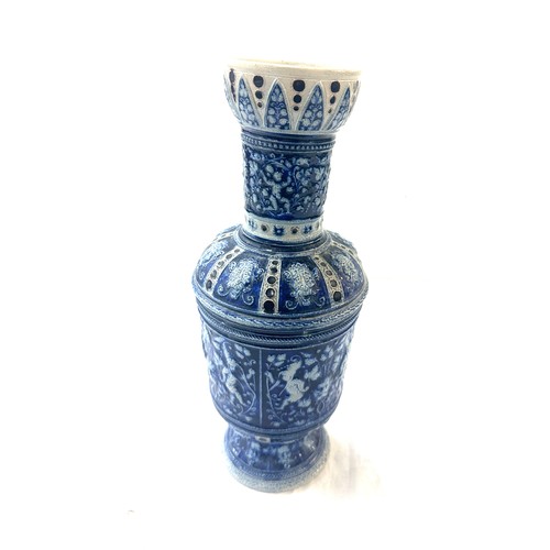 624 - Mid 19th century german gothic revival westerwald vase 13 inches tall