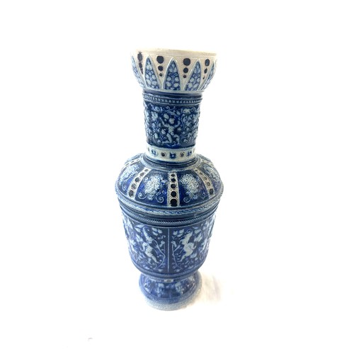 624 - Mid 19th century german gothic revival westerwald vase 13 inches tall