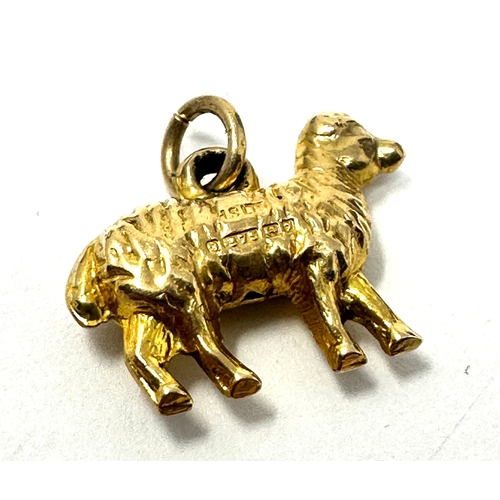 60 - 9ct gold sheep charm weight 0.6g