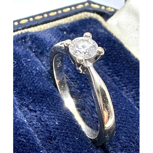 64 - 18ct gold diamond solitaire ring set with 0.26ct diamond weight 2.9g