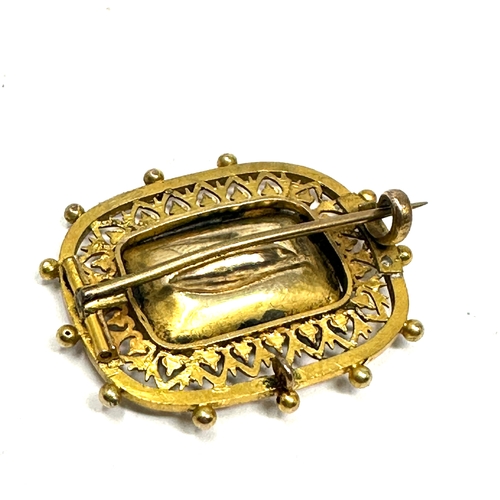 93 - Antique 15ct gold mourning brooch ert tested as 15ct weight  4.4g