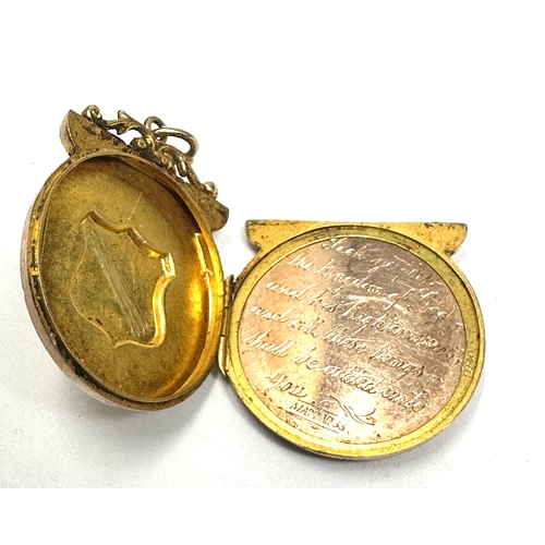 97 - Antique gold locket chester gold hallmarks weight 4.5g