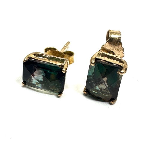 98 - 9ct gold mystic topaz earrings weight 1.3g