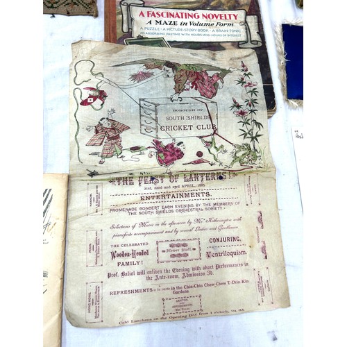 509 - Selection of vintage textiles includes antique samplers etc