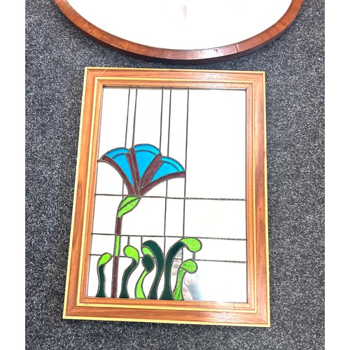 158 - 3 Framed wall hanging mirrors largest measures approximately 34 inches by 18 inches