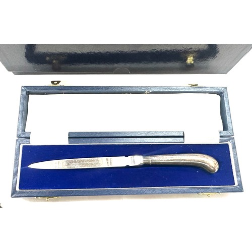 494 - Mappin and Webb sterling silver handled cake knife and silver letter opener