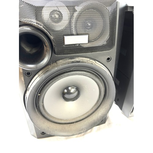 180 - Aiwa sound system Px e86ok, cx_nr3ck with sharp speakers cp_c600E (BK) untested