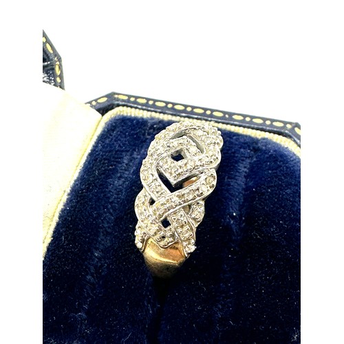 283 - 9ct Gold Vintage Diamond  Ring (3g)