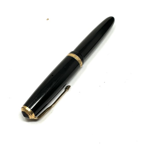 410 - Parker Duofold Fountain Pen Vintage Black 14ct Gold Nib Writing