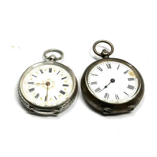 401 - x 2 antique silver Fob Watches Key Wind Working