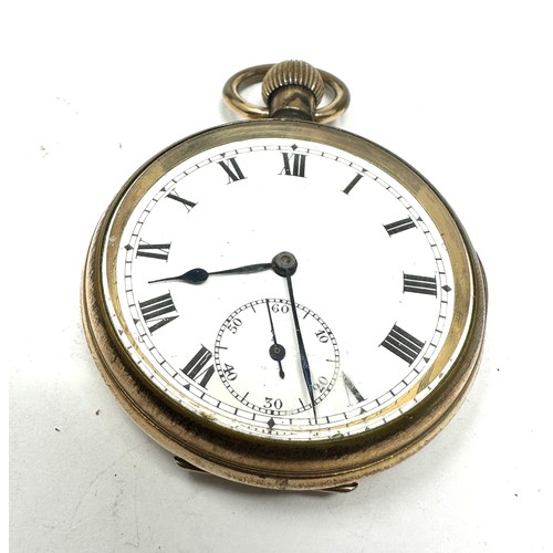 402 - Gents Open Face Rolled Gold Pocket Watch Hand-wind Working