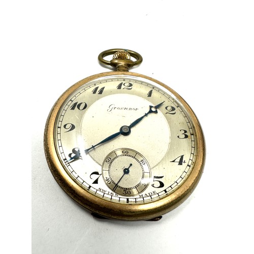 375 - Gents Open Face Rolled Gold Pocket Watch Hand-wind Working