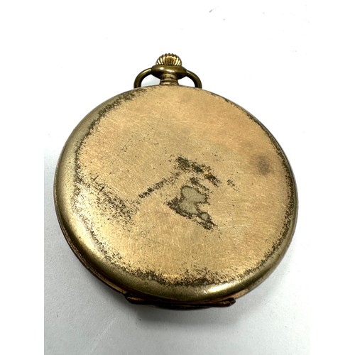 375 - Gents Open Face Rolled Gold Pocket Watch Hand-wind Working