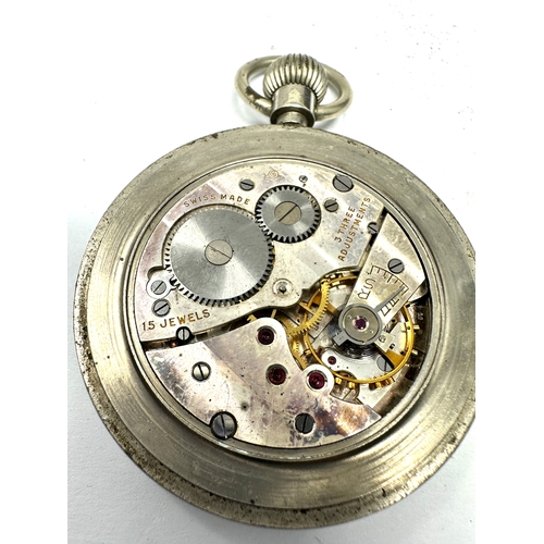 404 - military ww2 open face pocket watch the watch is not ticking  balance spins