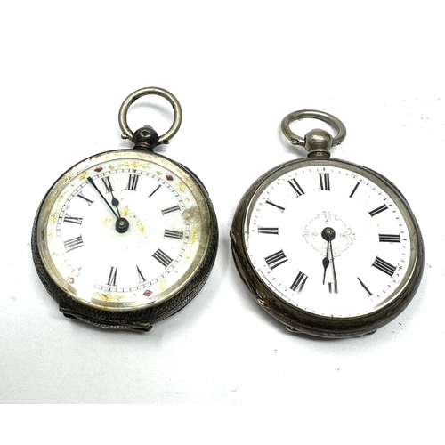 403 - 2 antique silver fob watches both untested