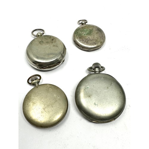 407 - 4 Antique open face pocket watches untested