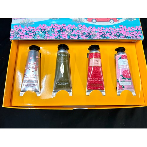 62 - 2 Brand new L'occitane 3 drawer gift sets to include hand cream, shower gel soaps etc