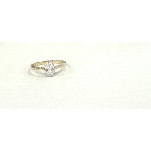 551 - Ladies 14ct gold stone set dress ring, ring size Q weight 2.6g