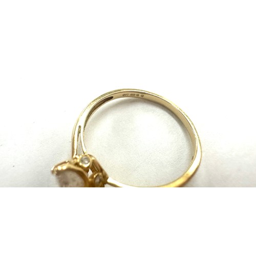 552 - Ladies 14ct gold stone set dress ring, ring size Q weight 1.7g