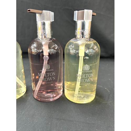 68 - 4 Brand new Molton Brown handwash to include 2 x Rhubarb and rose, Orange and Bergamont, 300ml bottl... 