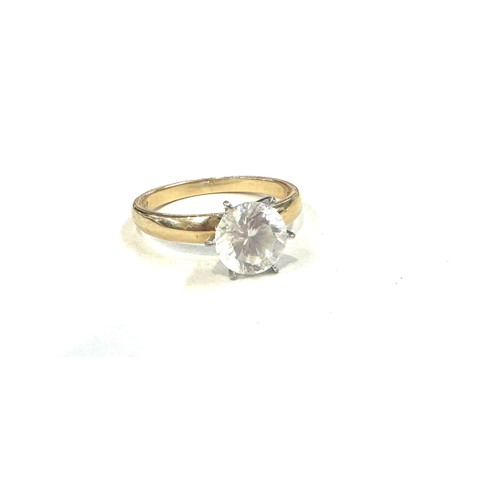 553 - Ladies 14ct gold stone set dress ring, ring size Q weight 3.4