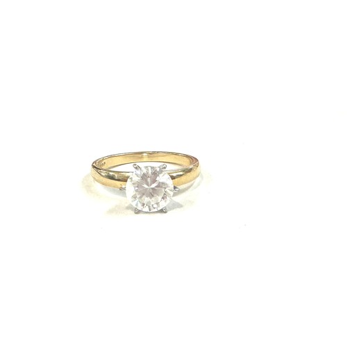 553 - Ladies 14ct gold stone set dress ring, ring size Q weight 3.4